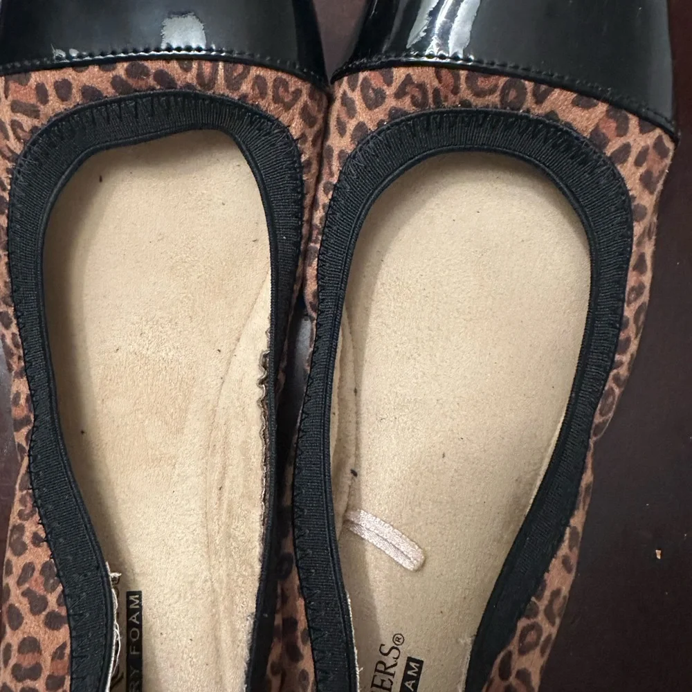 Kim Rogers Black and Brown Animal Print Flats